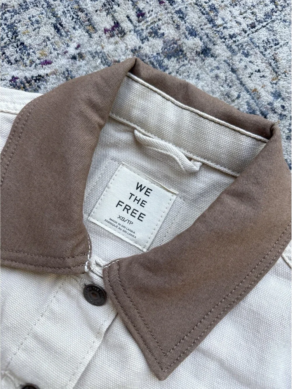 NEW FREE PEOPLE We The Free Lemon Denim Jacket Women's Size XS White Cap